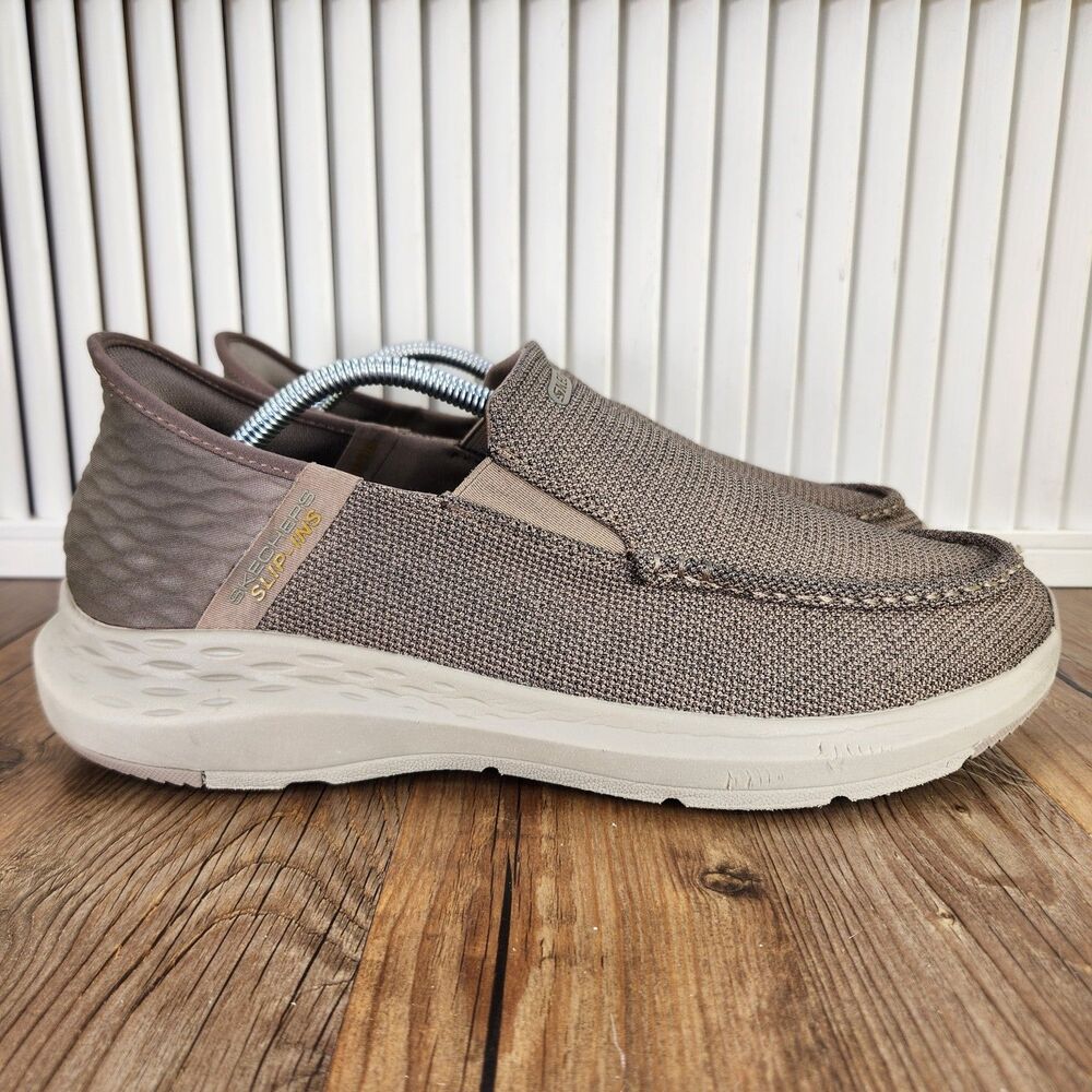 Skechers Parson Ralven Hands Free Slip-Ins Mens Sz 11 Taupe Moc Toe Shoes 204804